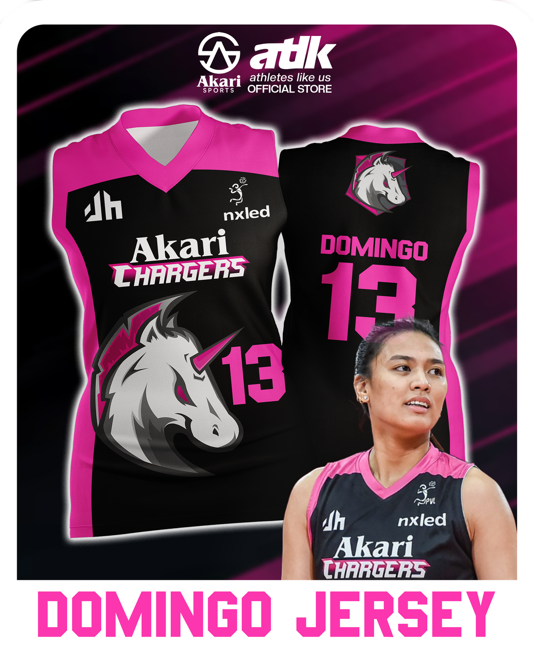 AKARI CHARGERS #13 DOMINGO JERSEY
